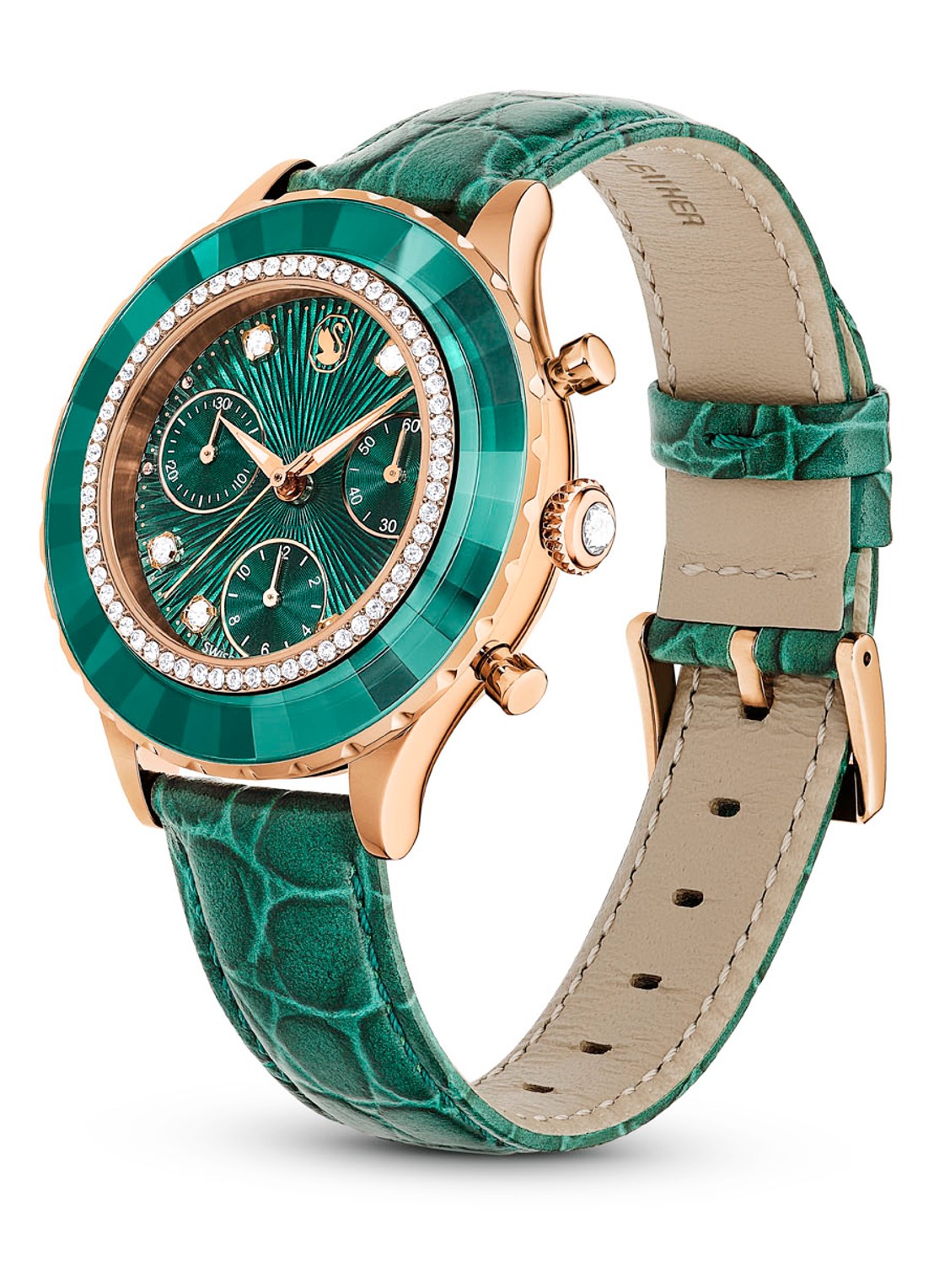 Swarovski Octea Chrono horloge 5672931 - detail groen