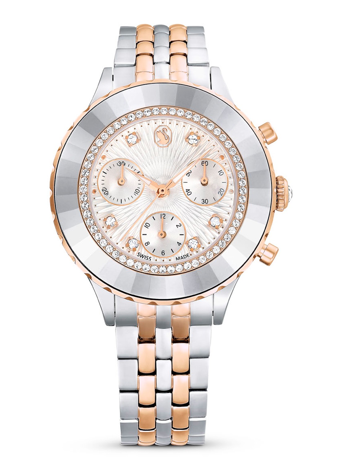 Swarovski Octea Chrono horloge 5672937 - voorkant zilver