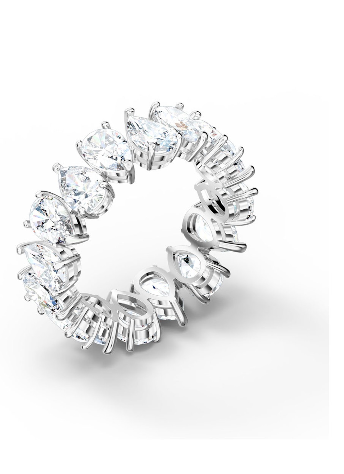 Swarovski Pear ring met kristal - detail 2 zilver