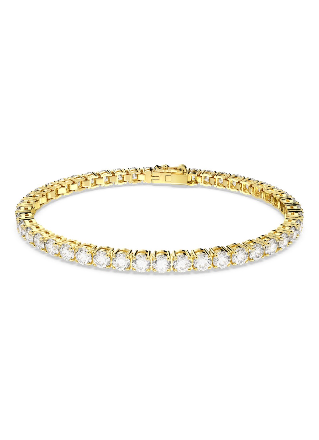 Swarovski RE MATRIX BRACELET S WHITE/GOS - voorkant goud