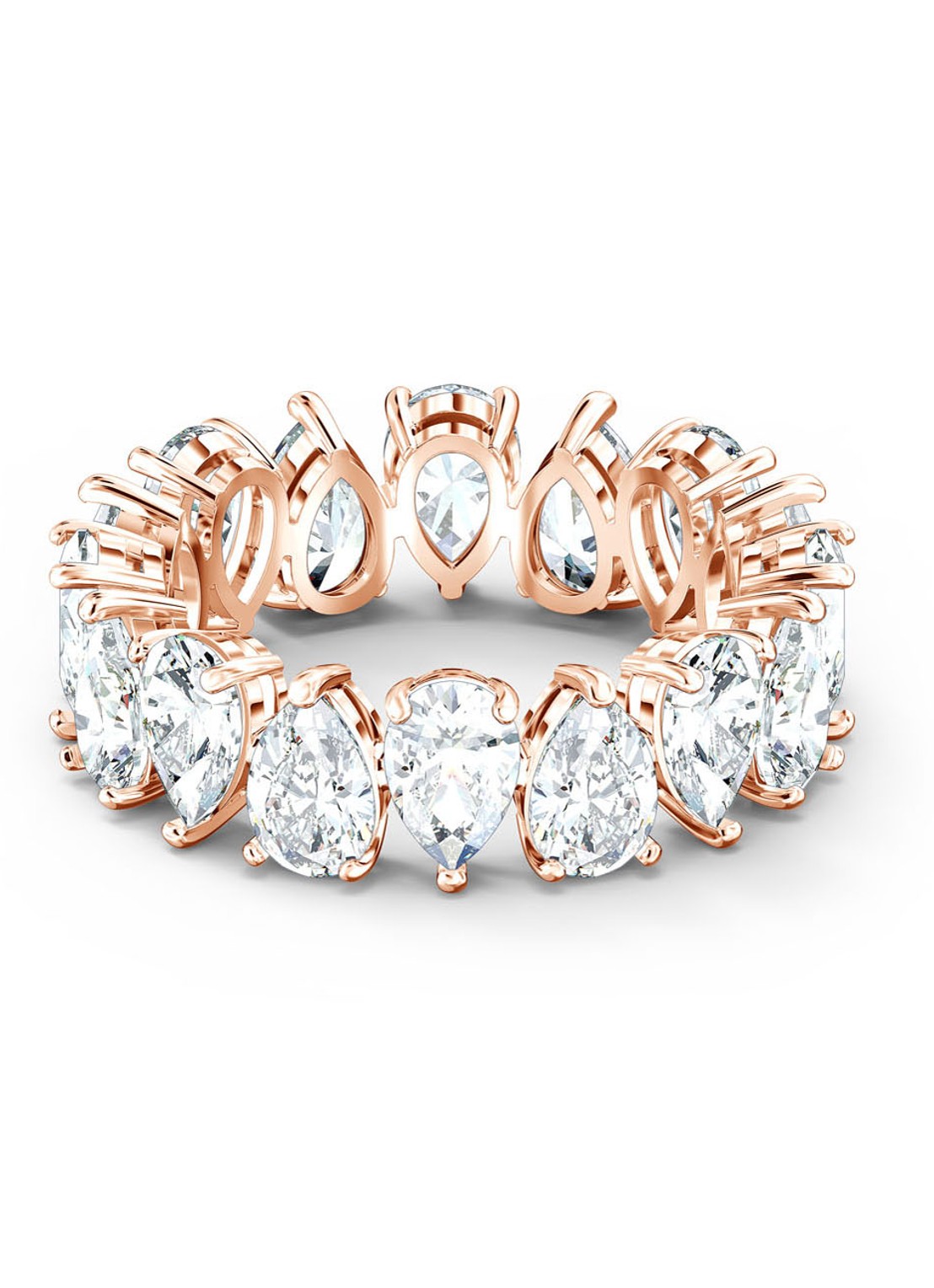 Swarovski Ring met kristal - voorkant roségoud