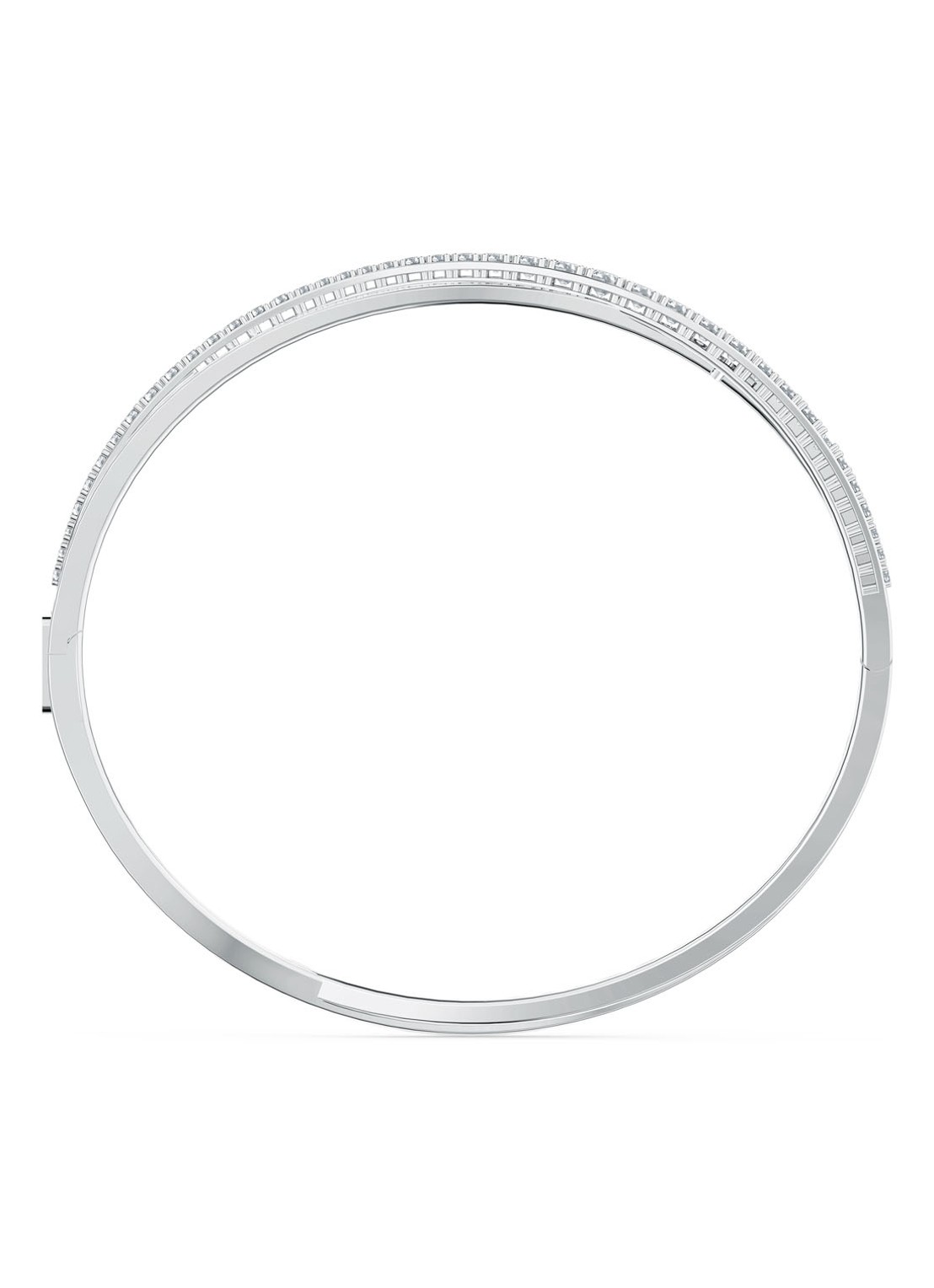 Swarovski Rows bangle met kristal - detail 3 zilver
