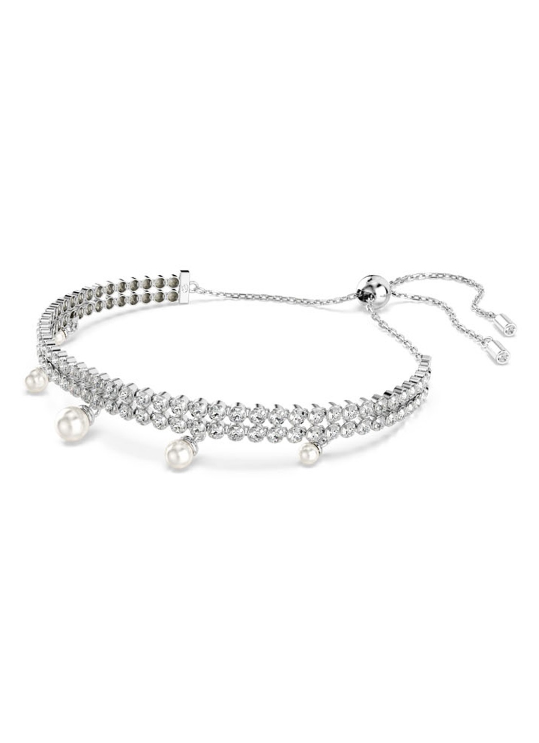 Swarovski SS25 Capsule armband met kristal M - detail zilver