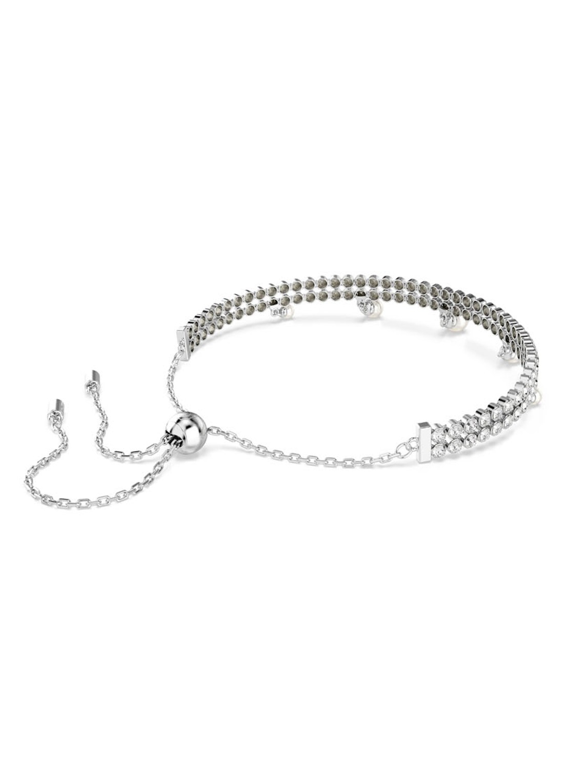 Swarovski SS25 Capsule armband met kristal M - detail 4 zilver