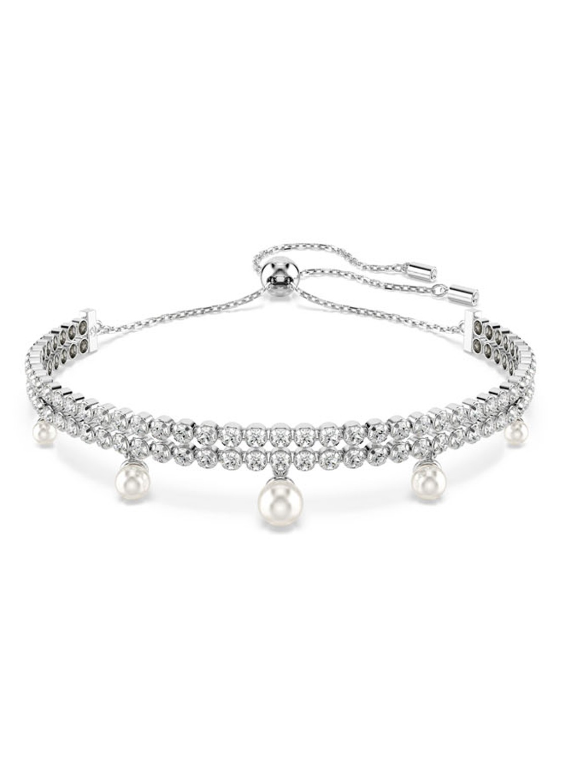 Swarovski SS25 Capsule armband met kristal M - voorkant 5 zilver