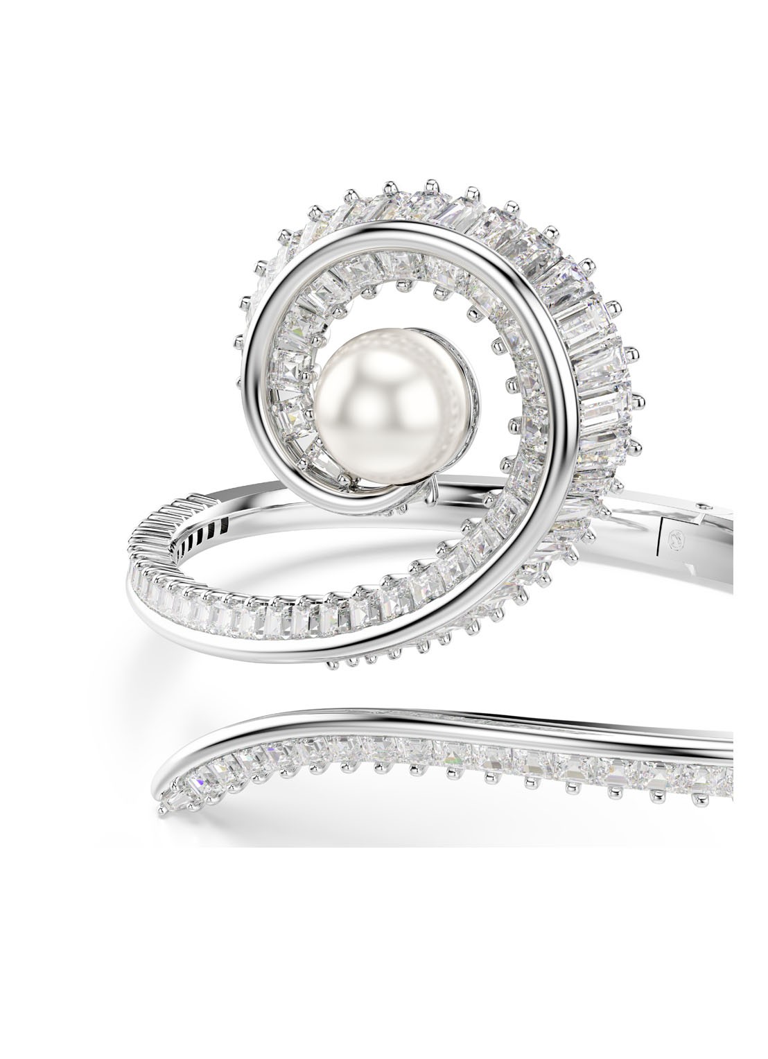 Swarovski SS25 Capsule bangle met kristal L - detail 2 zilver