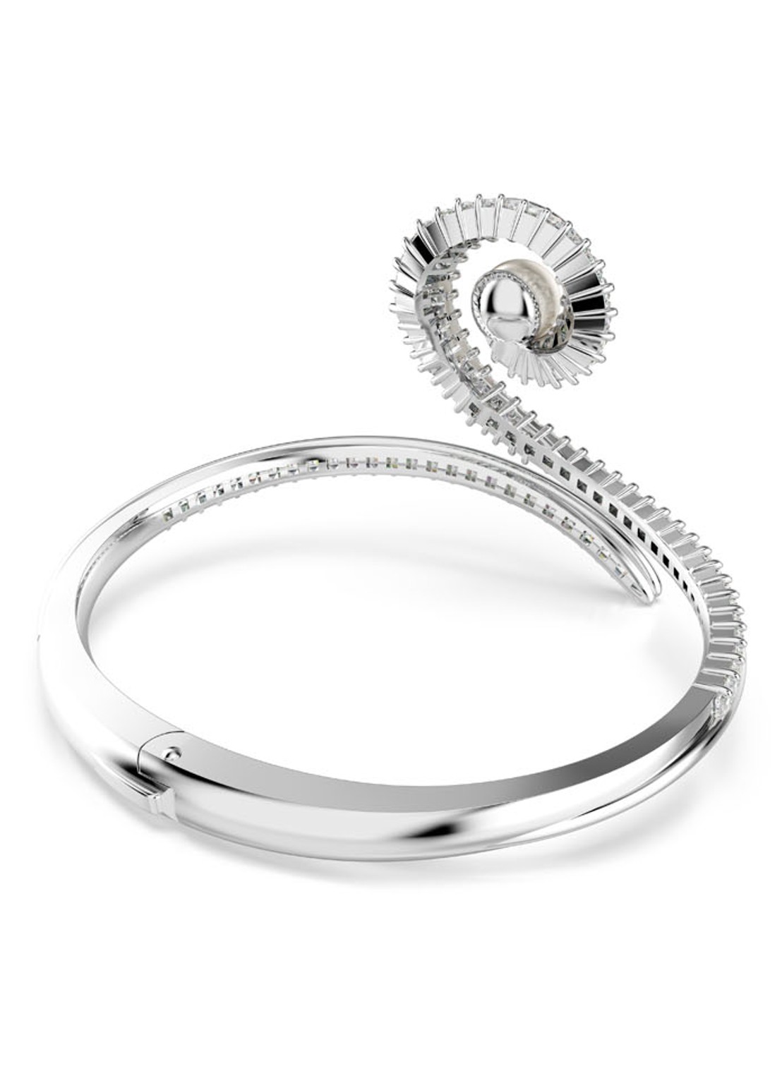 Swarovski SS25 Capsule bangle met kristal L - detail 3 zilver