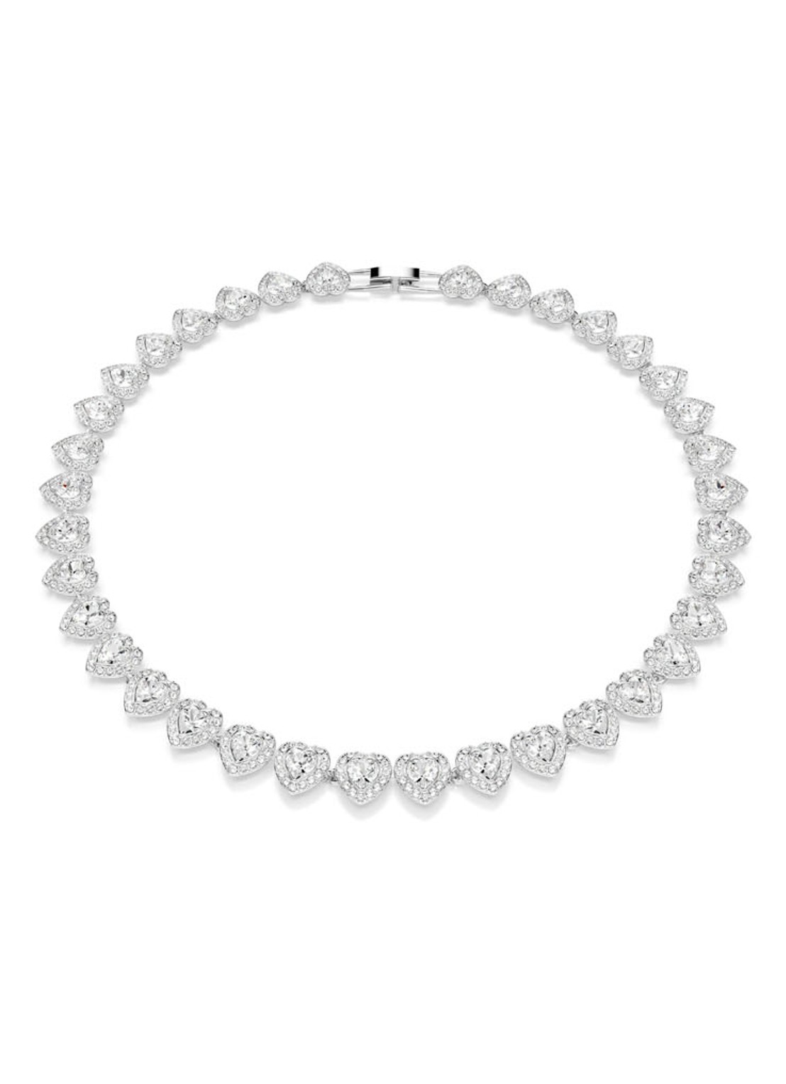 Swarovski SS25 Capsule ketting met kristal  - voorkant zilver