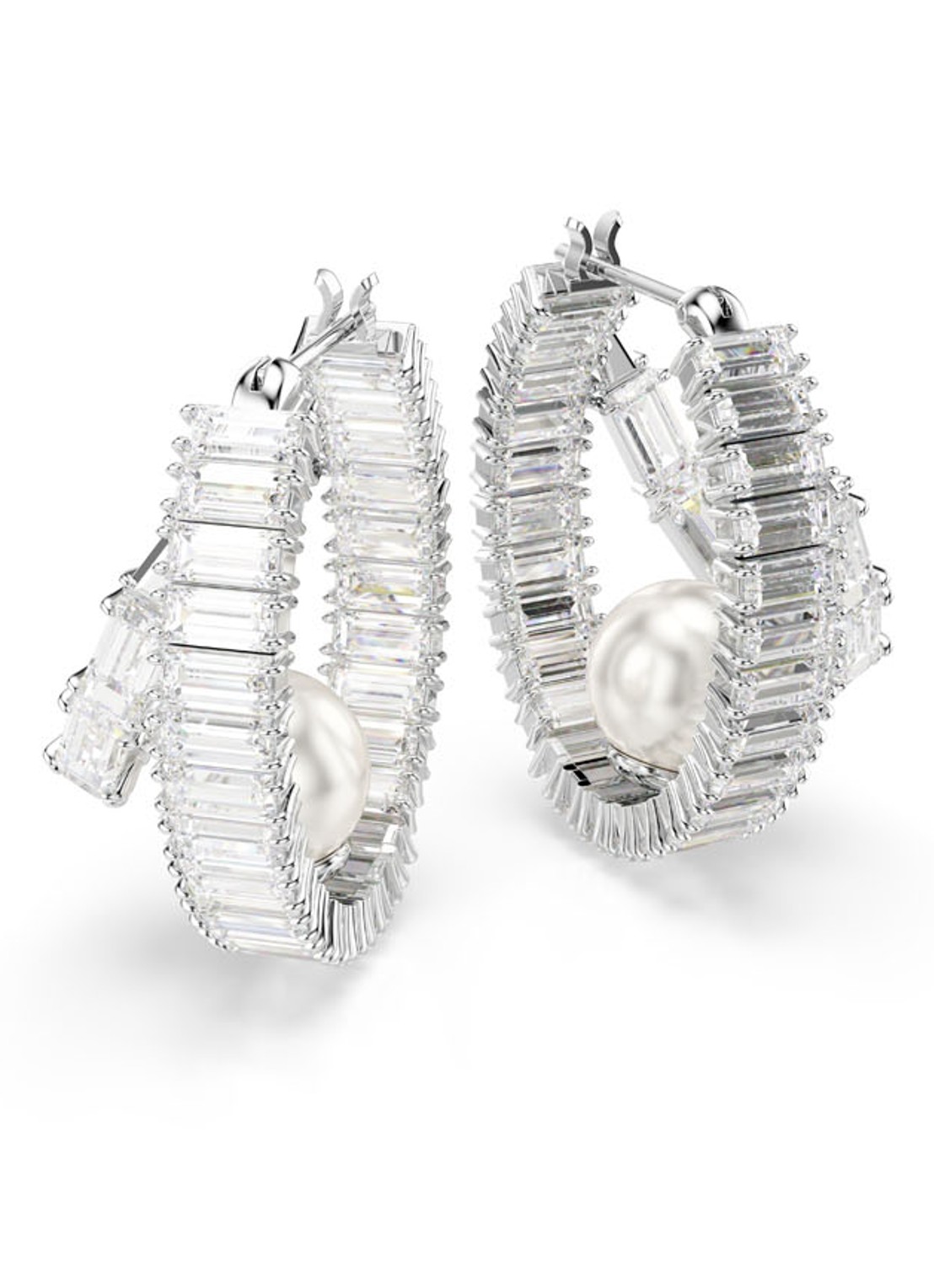 Swarovski SS25 Capsule oorringen met kristal  - detail 3 zilver
