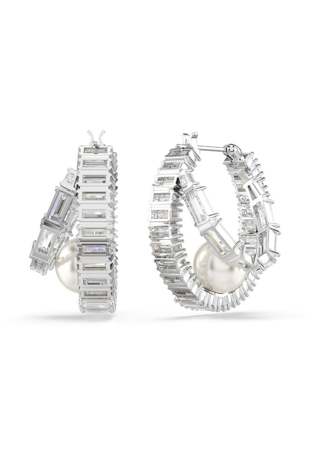 Swarovski SS25 Capsule oorringen met kristal  - detail 4 zilver
