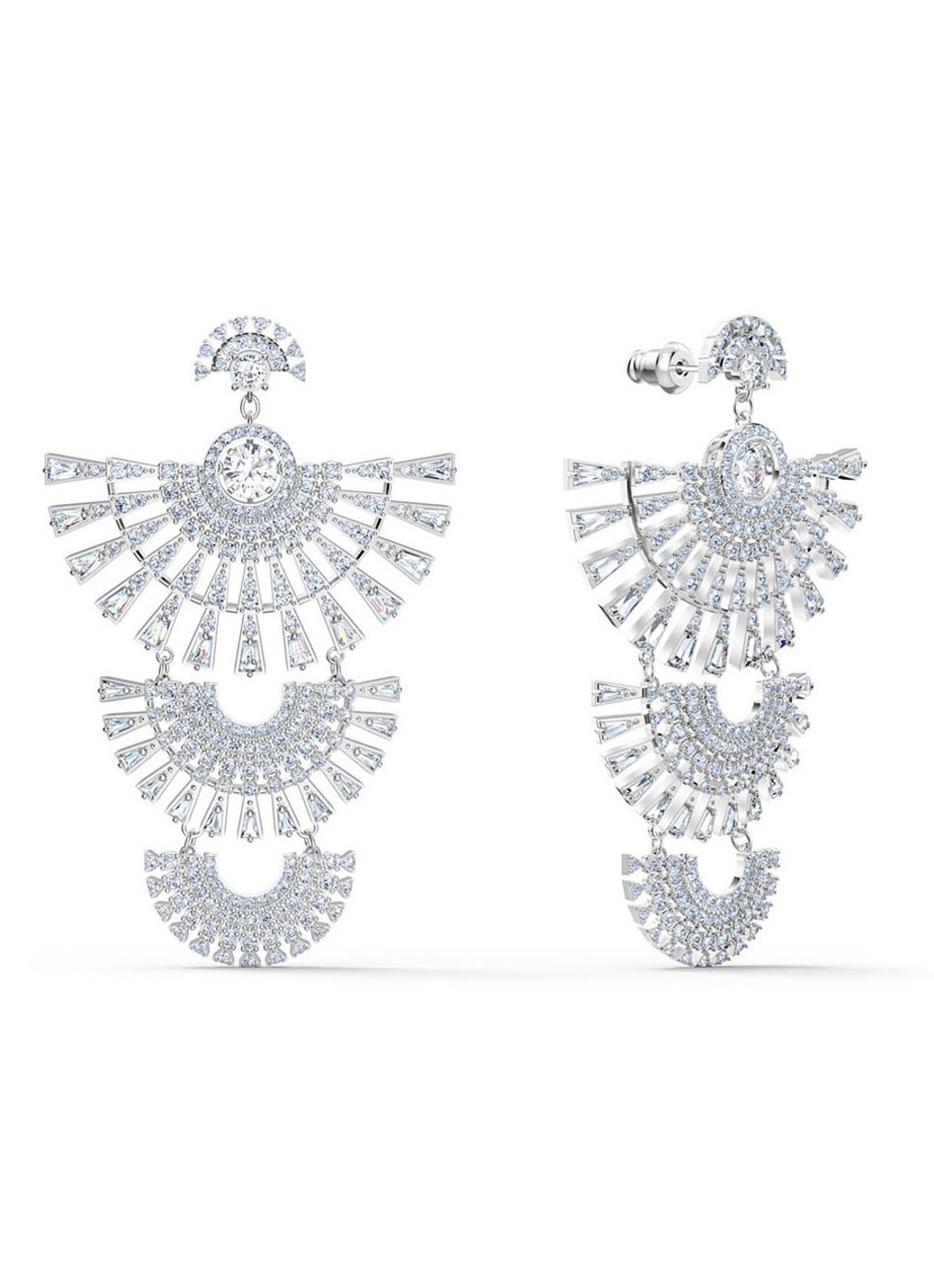 Swarovski Statement oorbellen met kristal - detail zilver