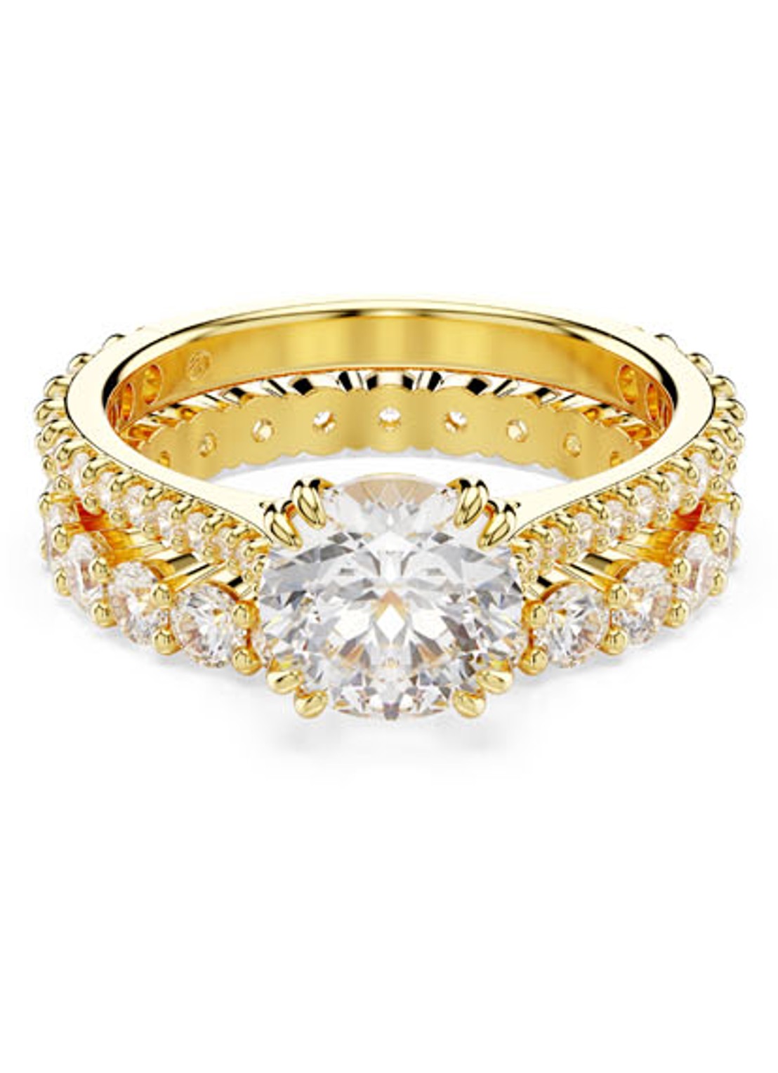 Swarovski Stilla Double ring verguld - voorkant 7 goud