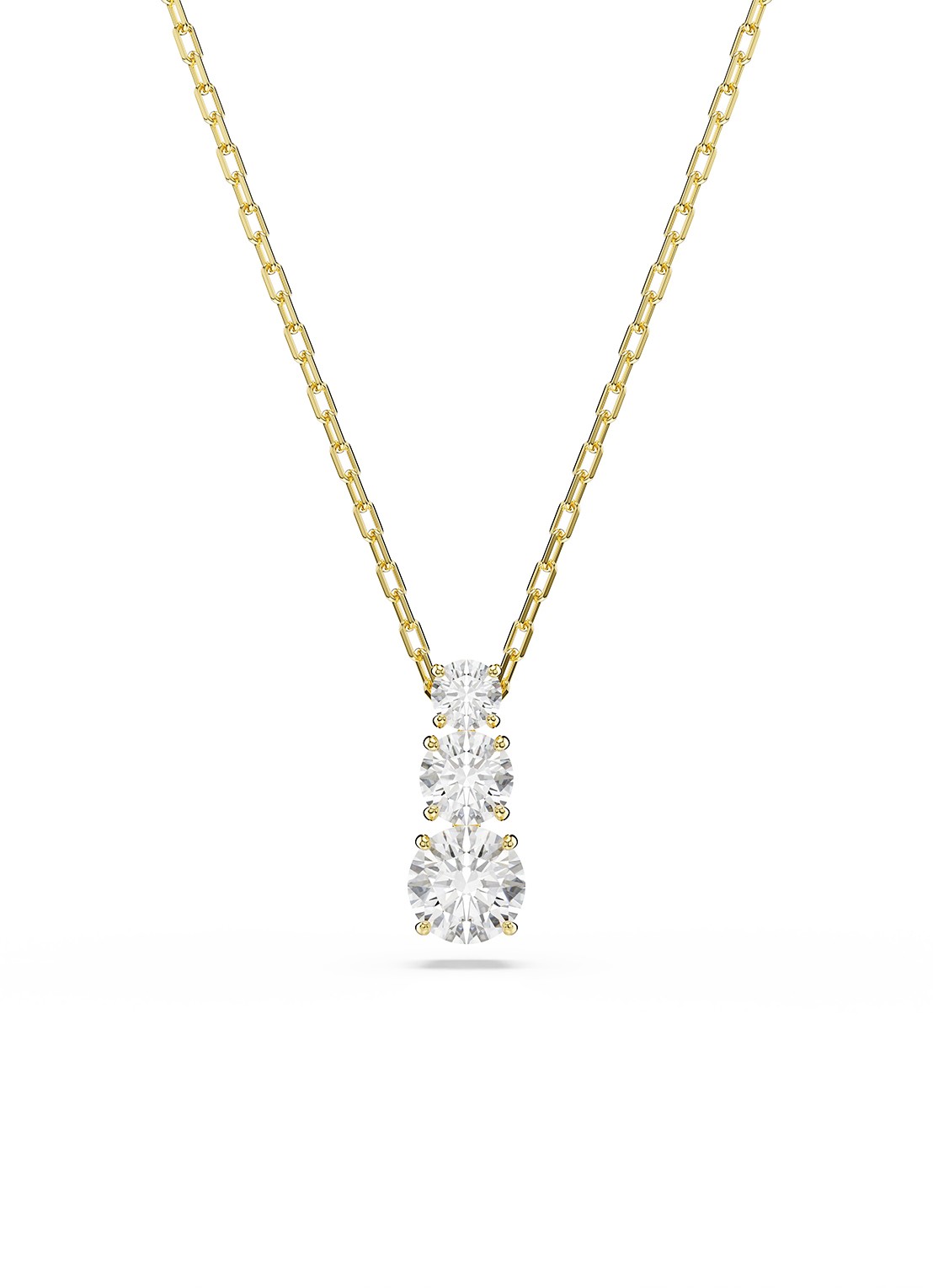 Swarovski Stilla ketting met zirkonia - voorkant goud