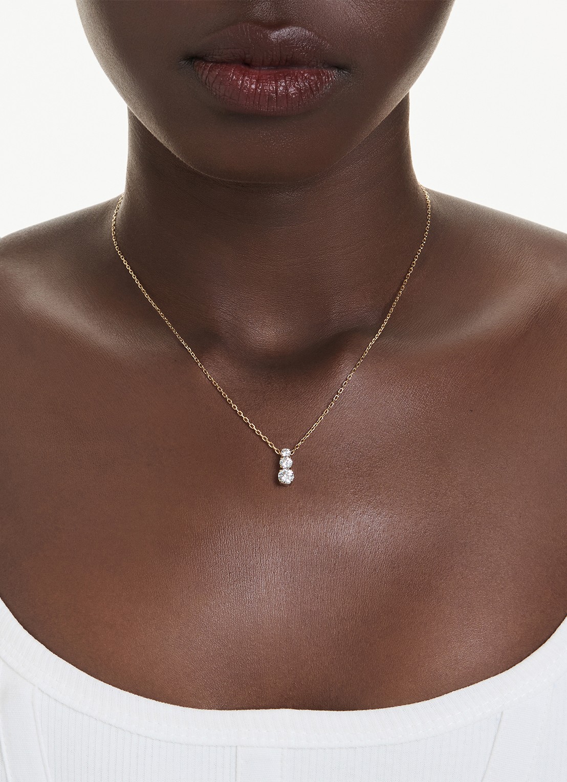 Swarovski Stilla ketting met zirkonia - voorkant 2 goud
