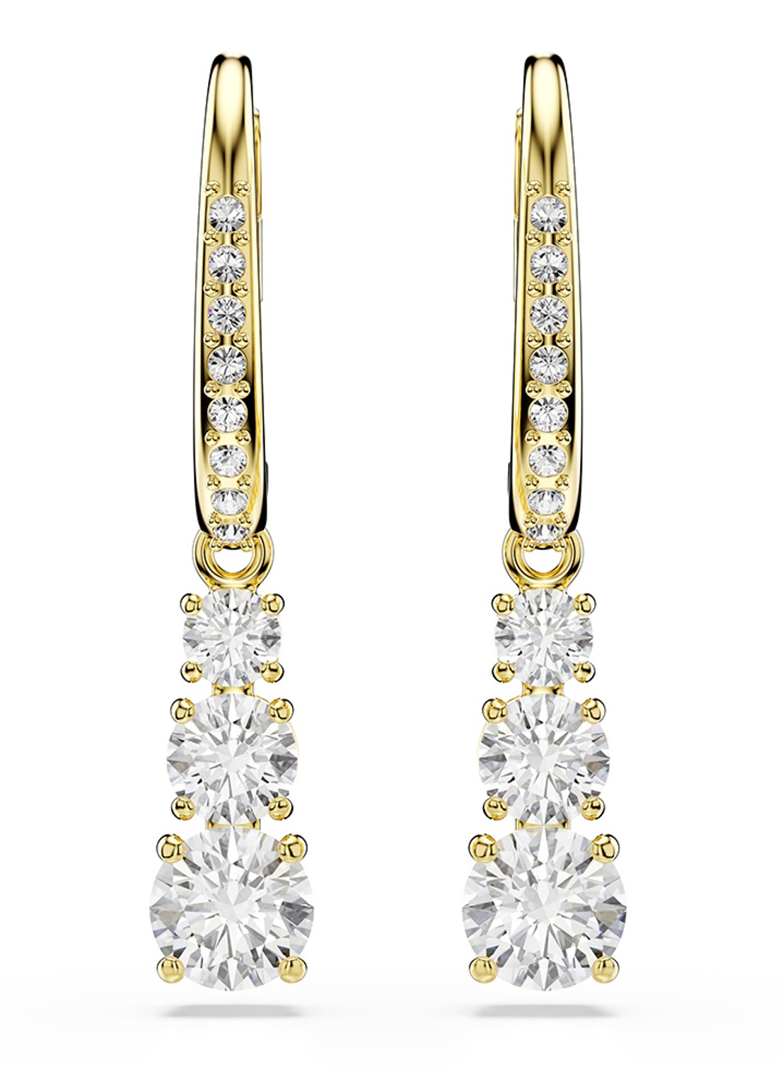 Swarovski Stilla oorringen met zirkonia - detail 3 goud