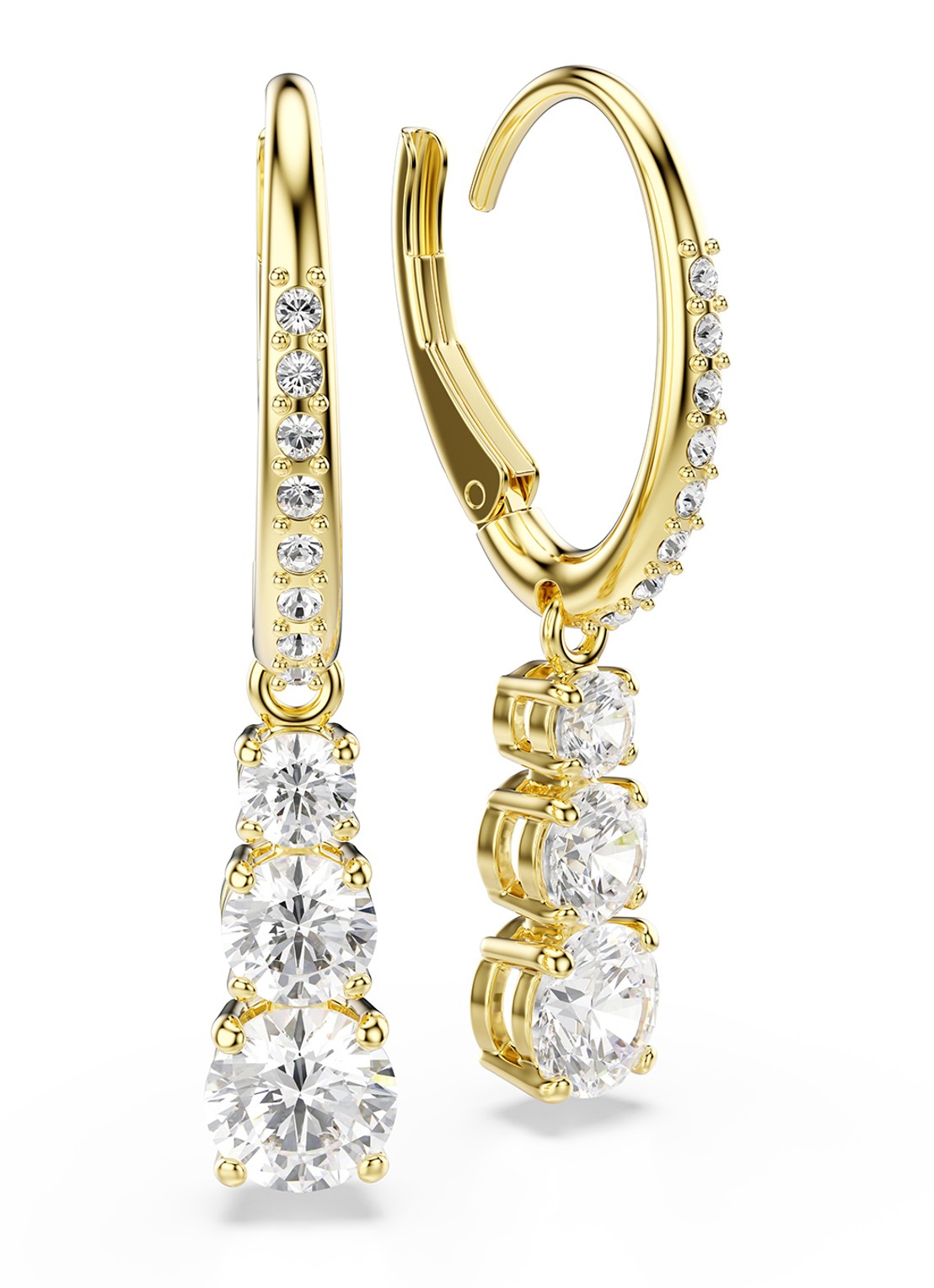 Swarovski Stilla oorringen met zirkonia - detail 4 goud
