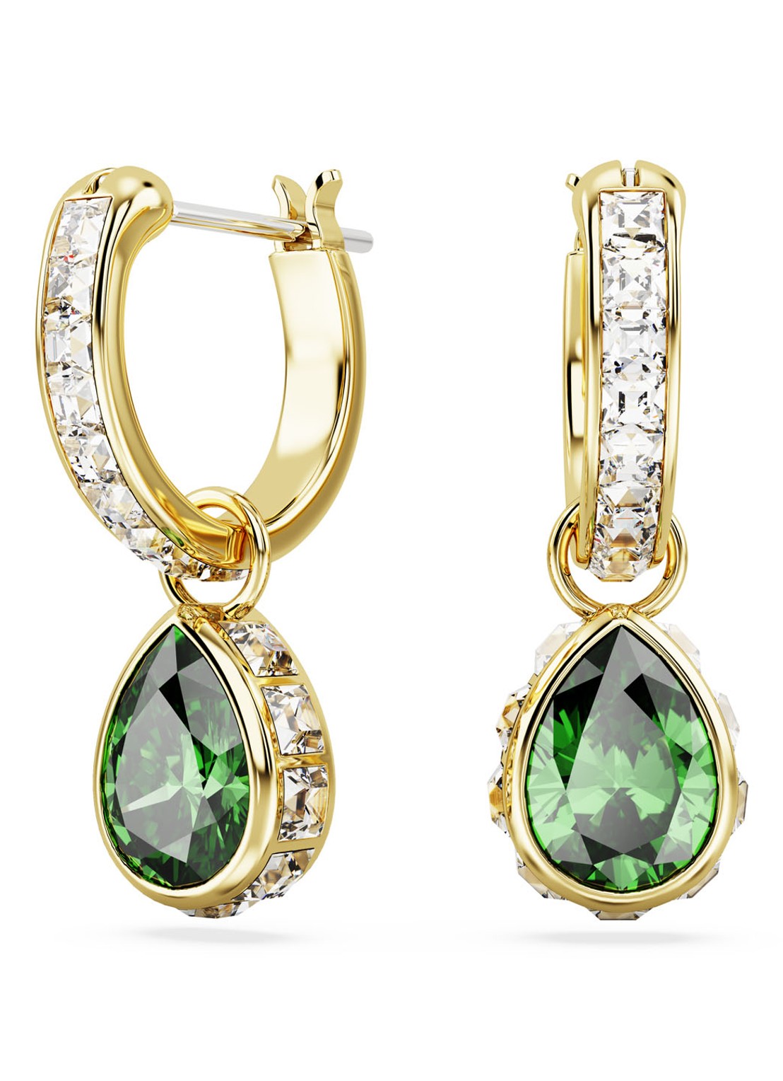 Swarovski Stilla oorringen verguld - voorkant 3 groen