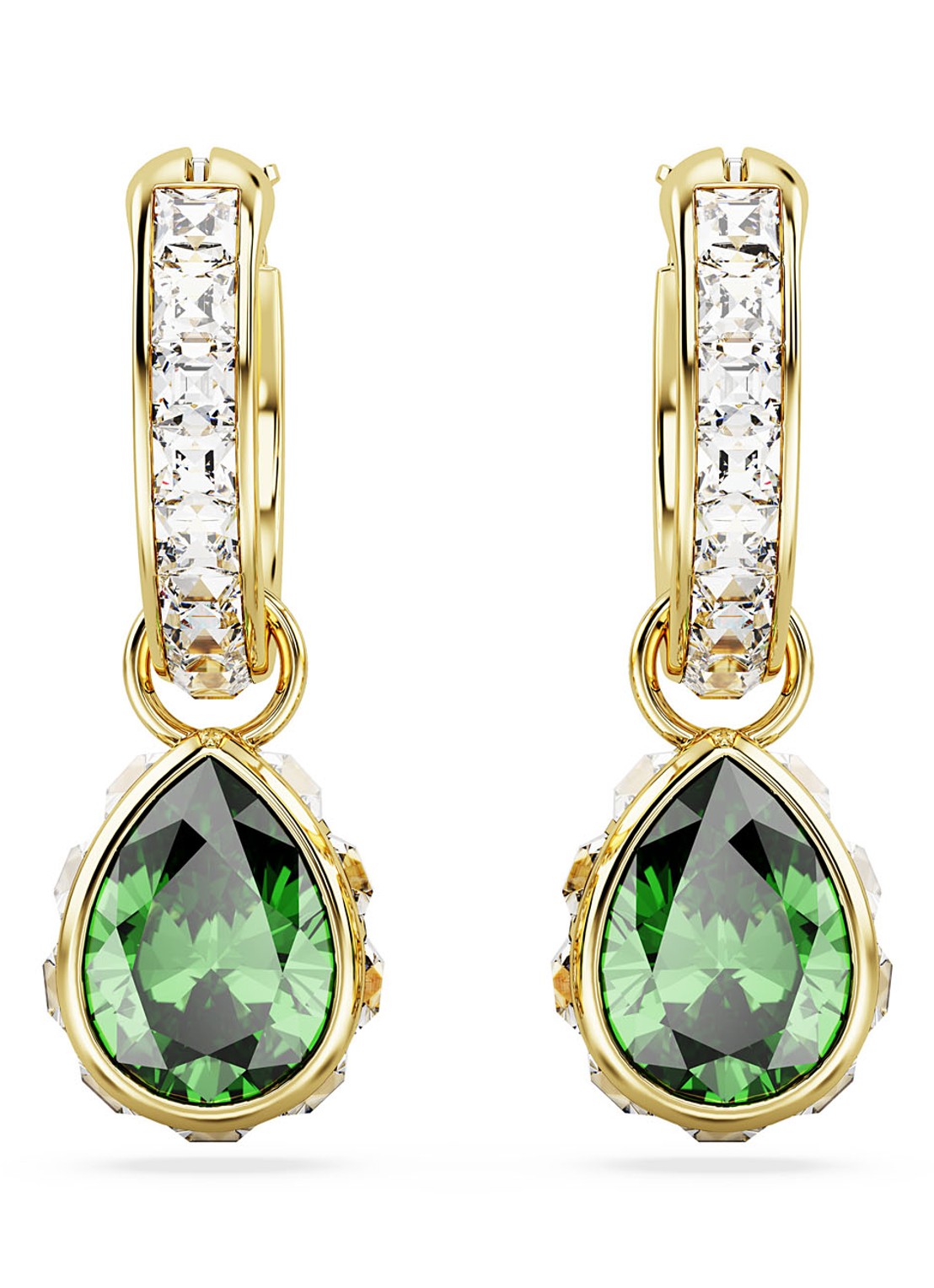 Swarovski Stilla oorringen verguld - voorkant 4 groen