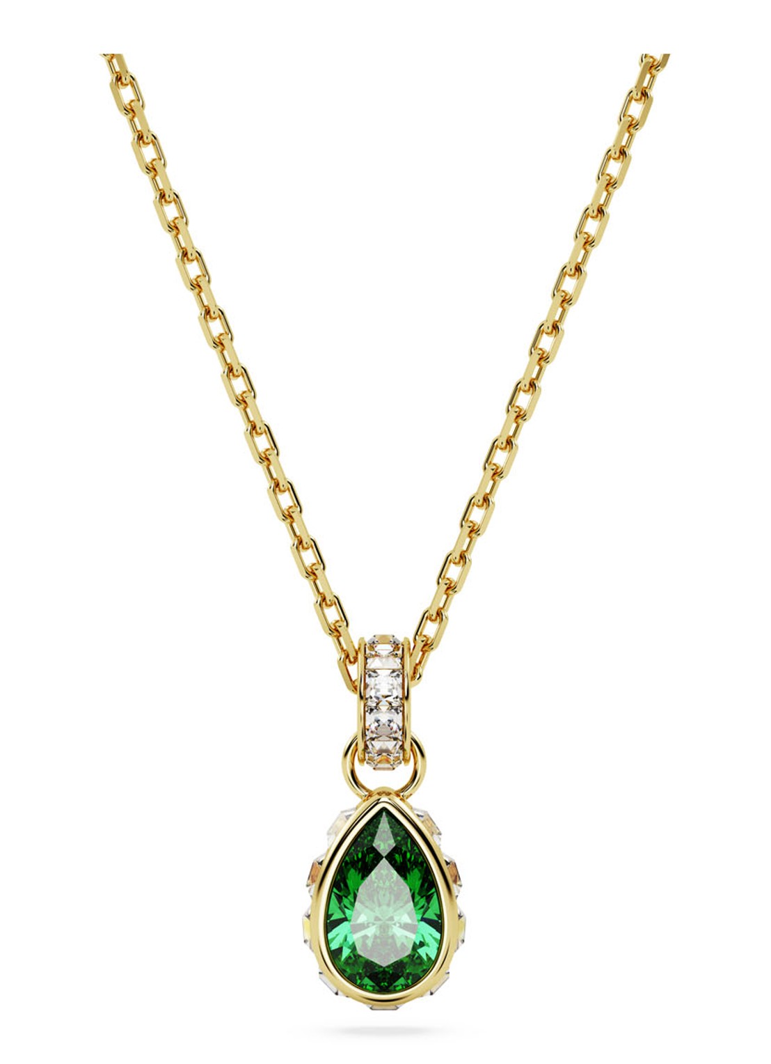 Swarovski STILLA PEND PEAR GRE/GOS - voorkant goud