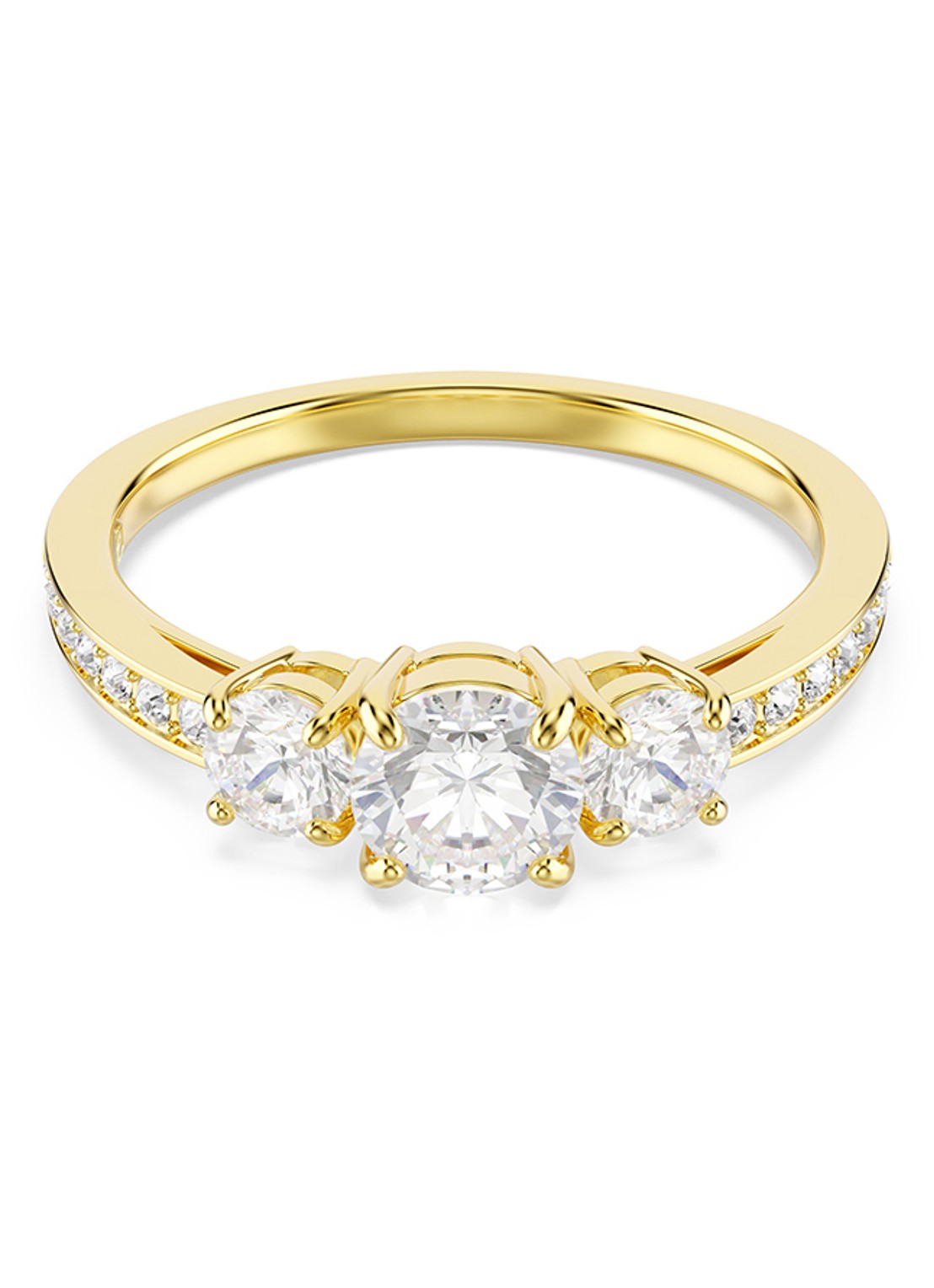 Swarovski Stilla ring met zirkonia 58 - voorkant 4 goud