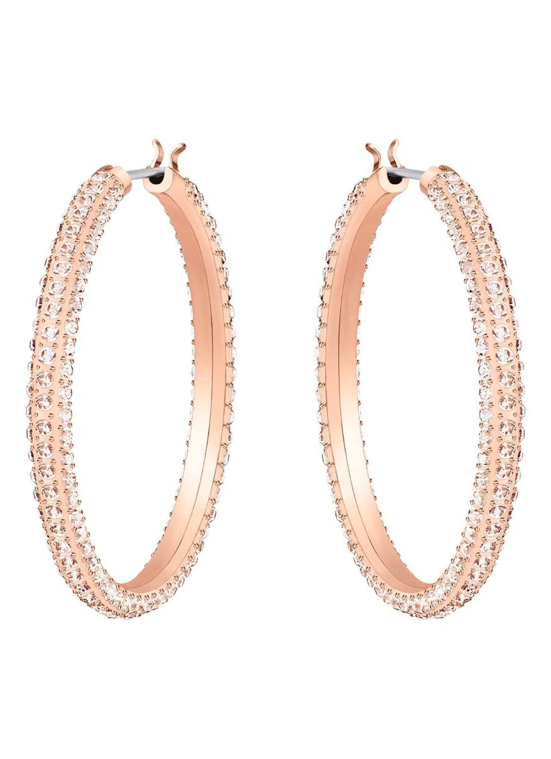 Swarovski Stone oorringen met kristal - voorkant roségoud