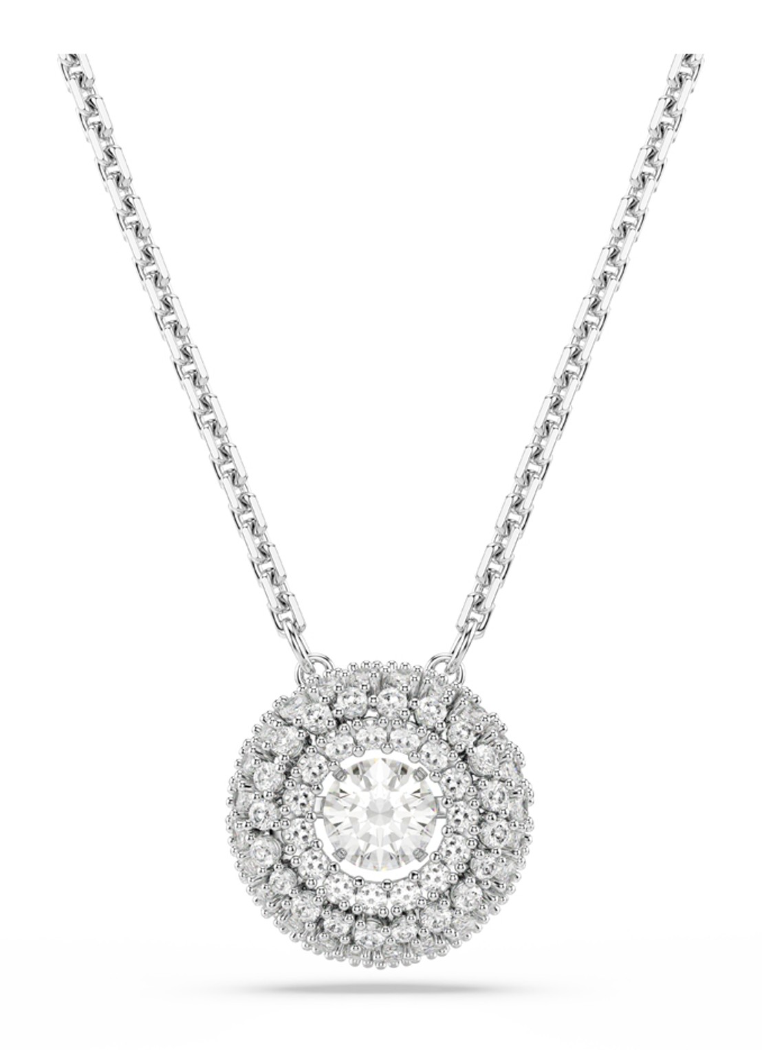 Swarovski Sublima ketting met kristal - voorkant zilver