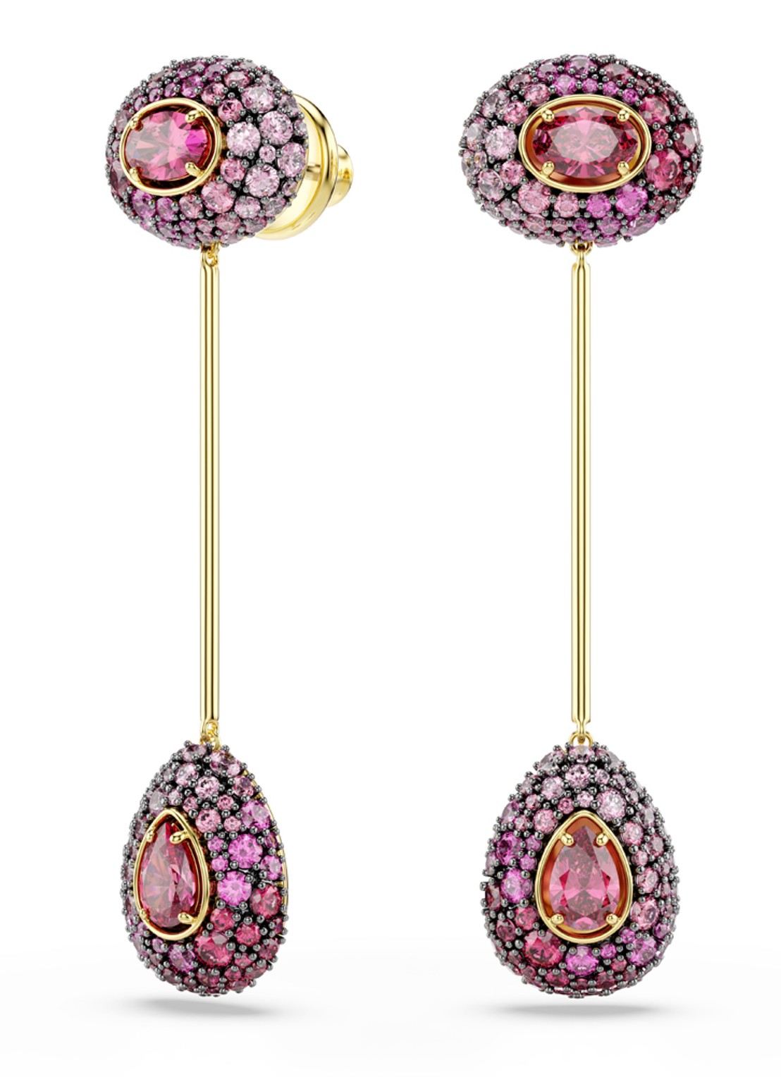 Swarovski Sublima oorstekers verguld  - detail rood
