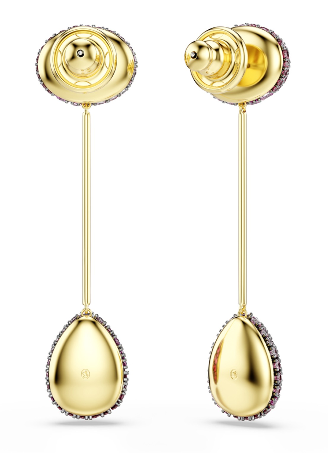 Swarovski Sublima oorstekers verguld  - detail 3 rood