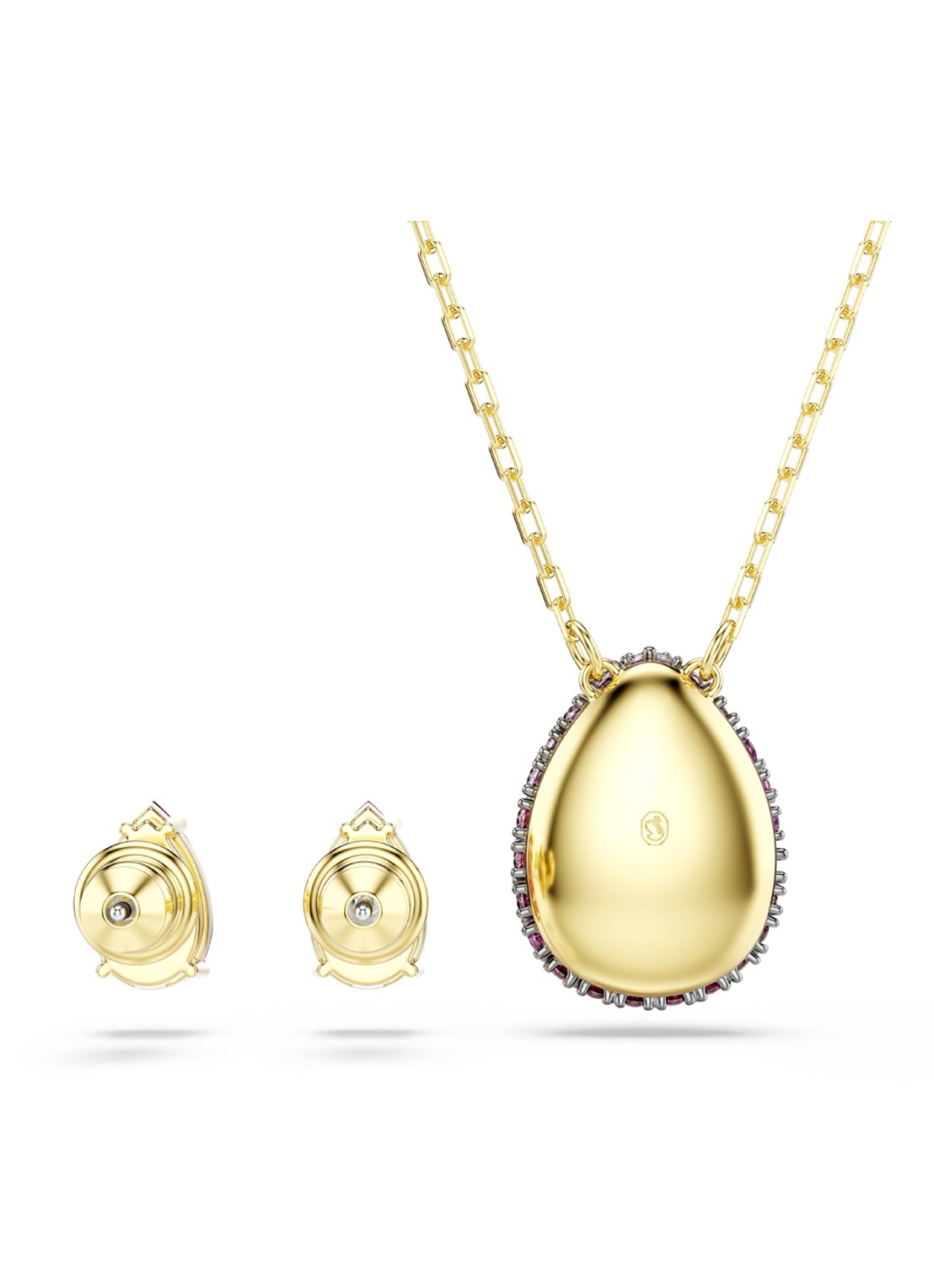 Swarovski Sublima set van ketting en oorknopjes met kristal - detail 3 goud
