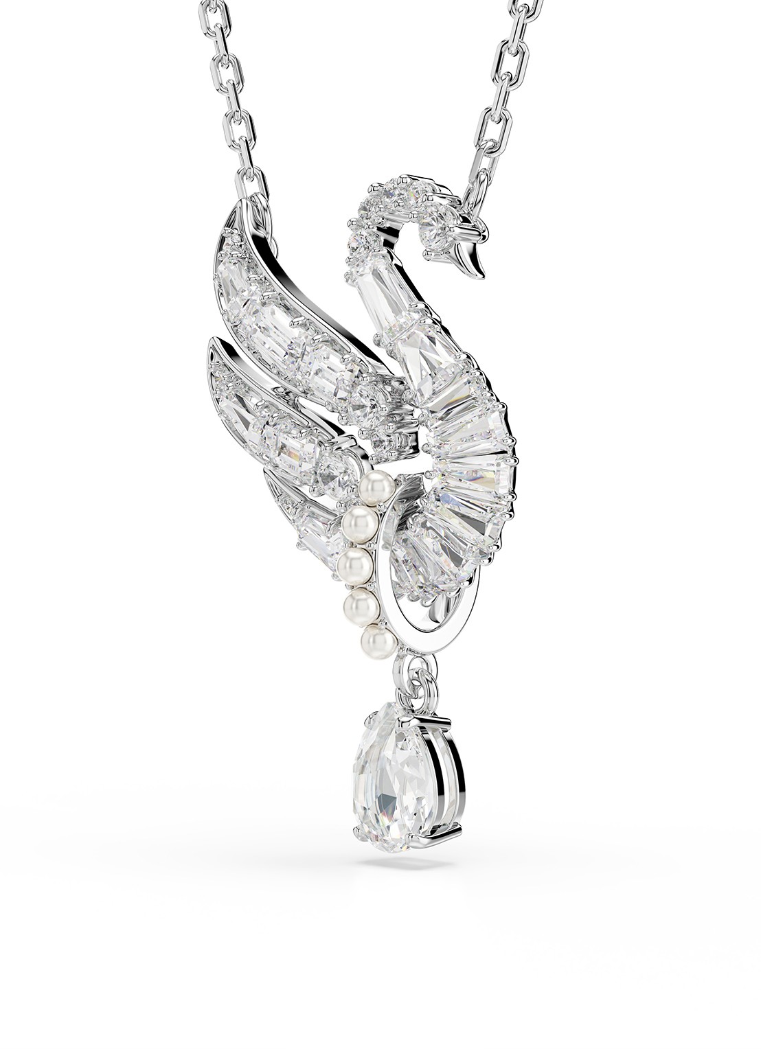 Swarovski Swan ketting met zirkonia - detail 2 zilver