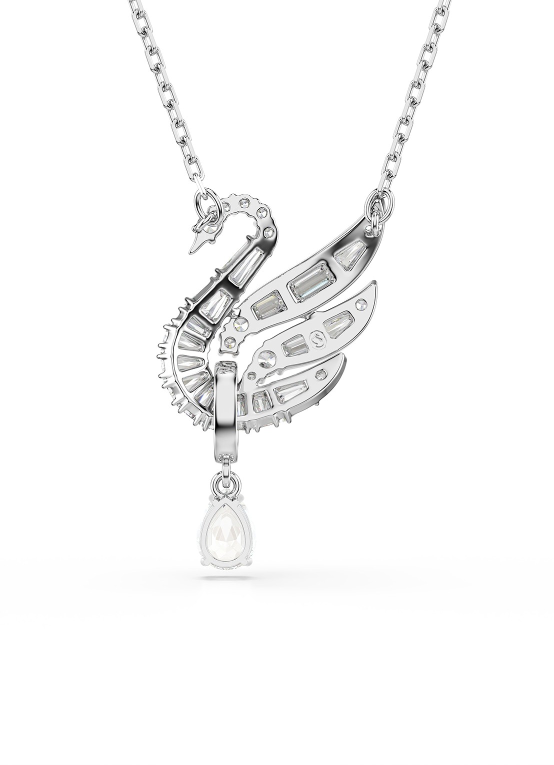 Swarovski Swan ketting met zirkonia - detail 4 zilver