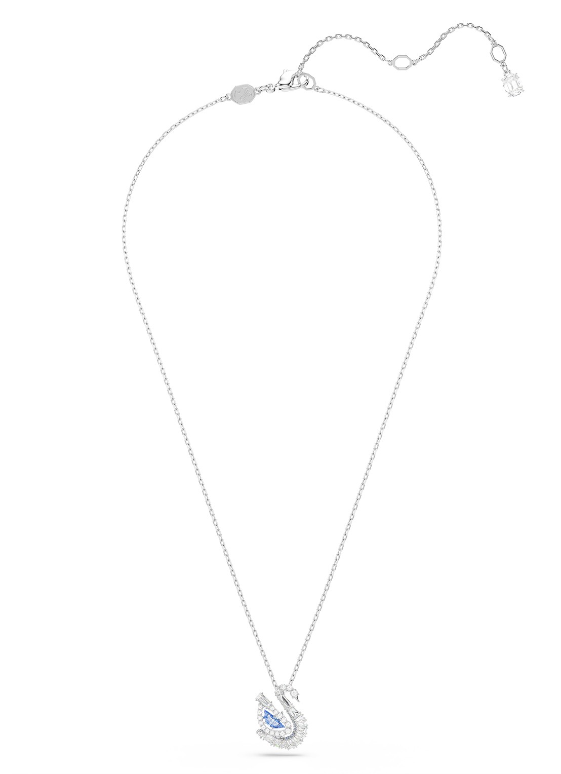 Swarovski Swan ketting met zirkonia - detail zilver