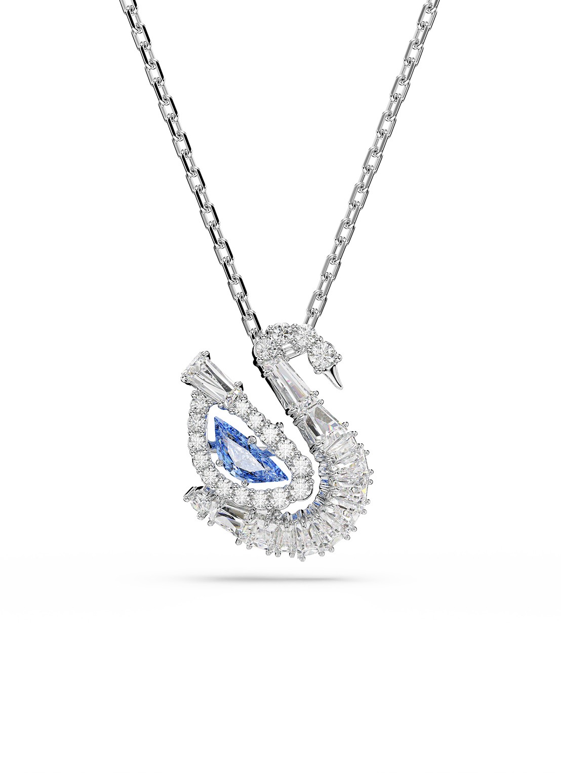 Swarovski Swan ketting met zirkonia - voorkant 5 zilver