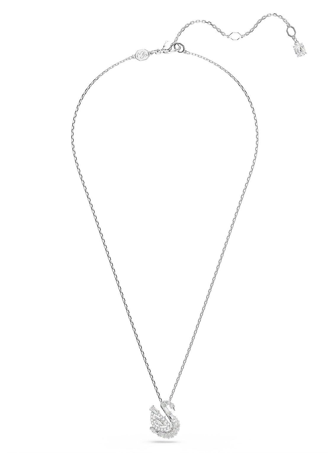 Swarovski Swan ketting met zirkonia - detail 3 zilver