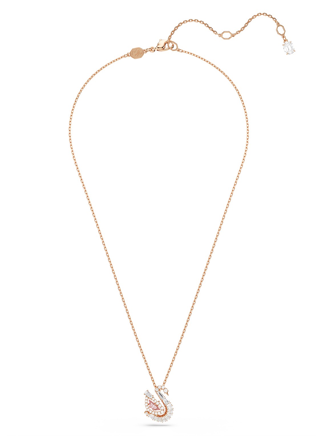 Swarovski Swan ketting met zirkonia - detail roségoud