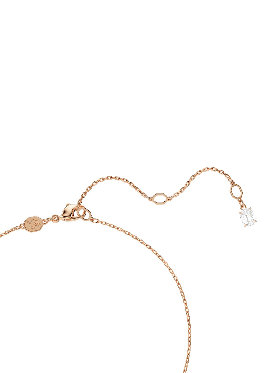 Swarovski Swan ketting met zirkonia - detail 3 roségoud