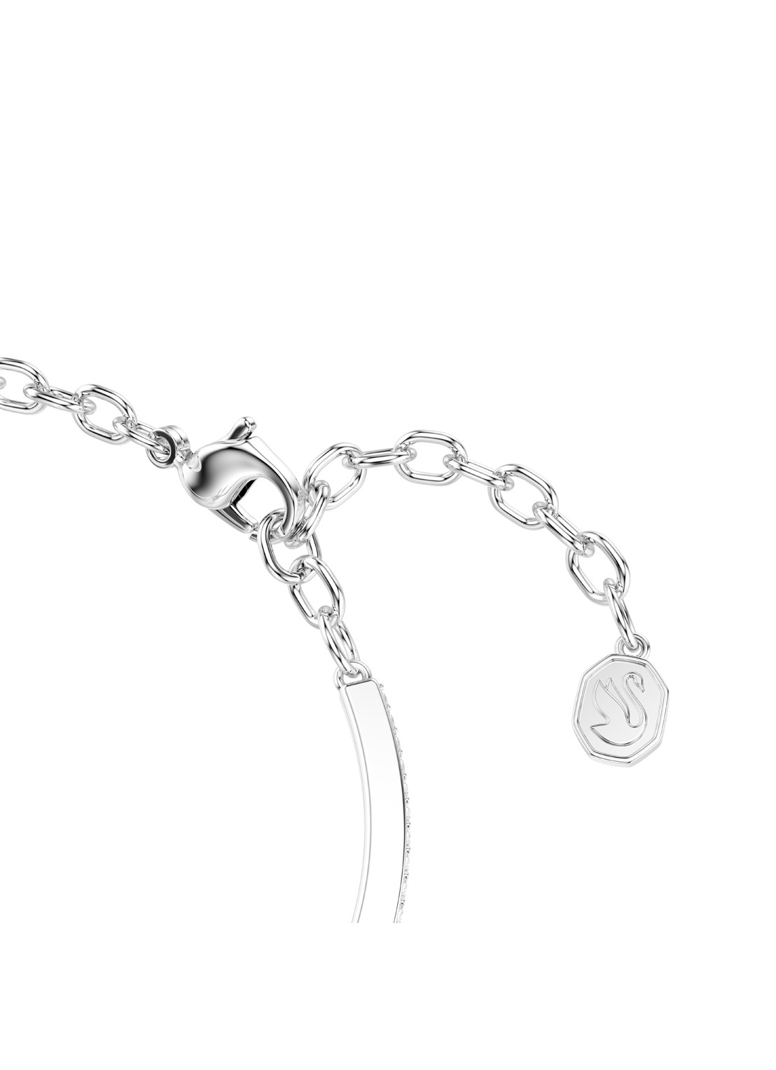 Swarovski Symbolica bangle met kristal M - detail 2 zilver