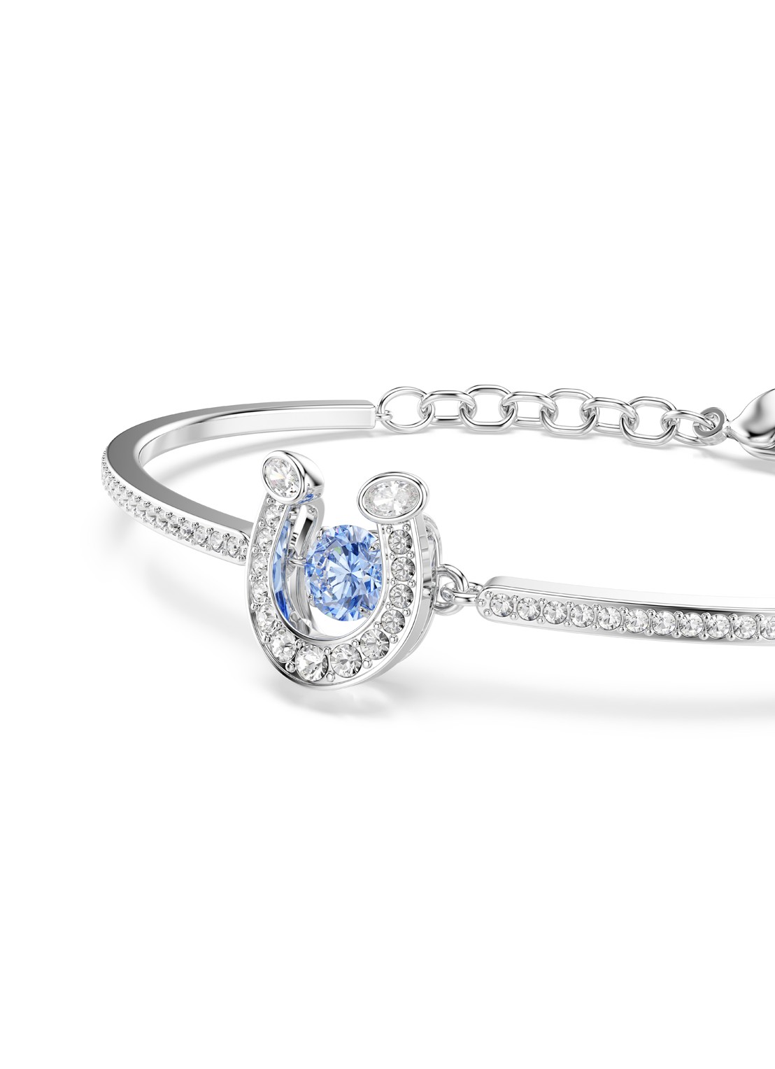 Swarovski Symbolica bangle met kristal M - detail 3 zilver