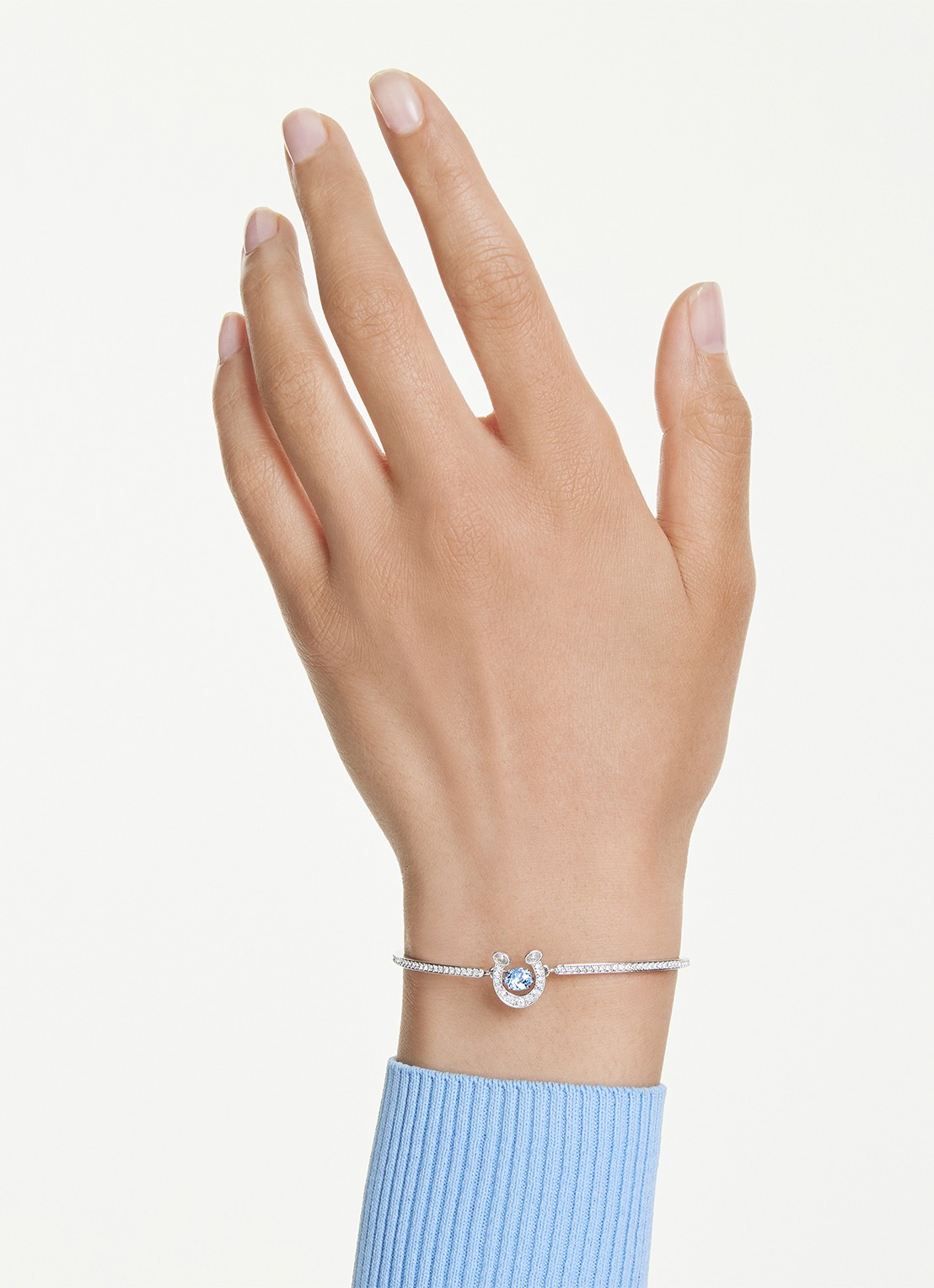 Swarovski Symbolica bangle met kristal M - detail 5 zilver