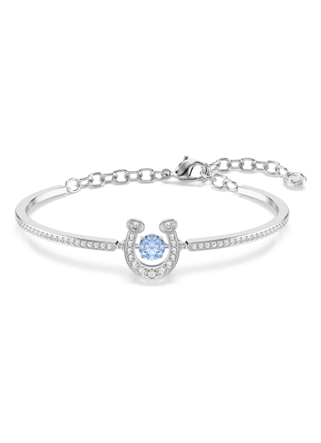 Swarovski Symbolica bangle met kristal M - voorkant 6 zilver