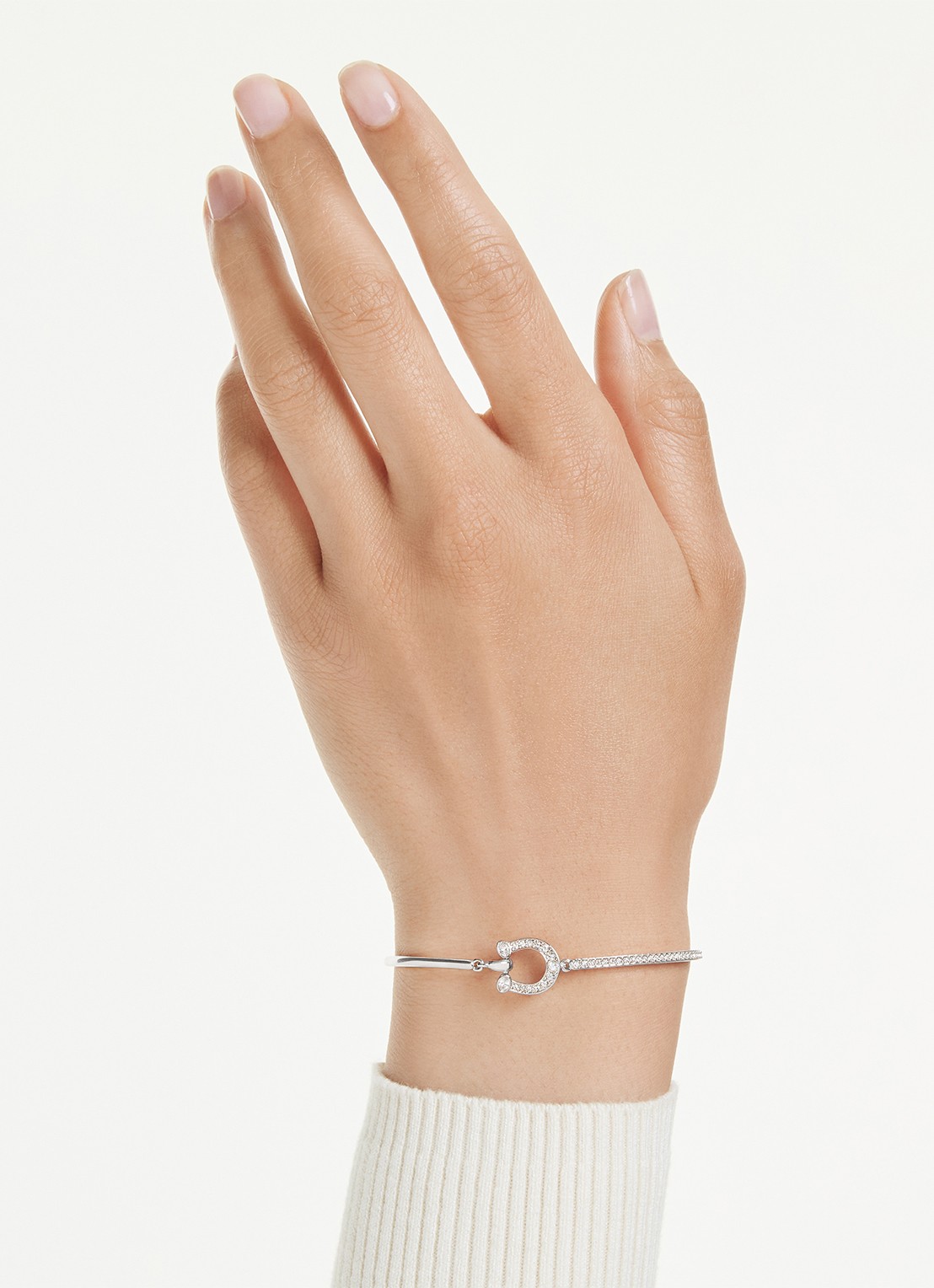 Swarovski Symbolica bangle met kristal - detail 5 zilver