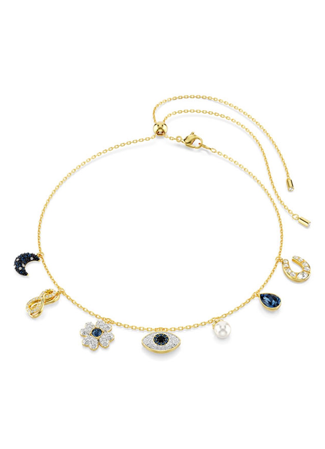 Swarovski Symbolica ketting met kristal - voorkant goud