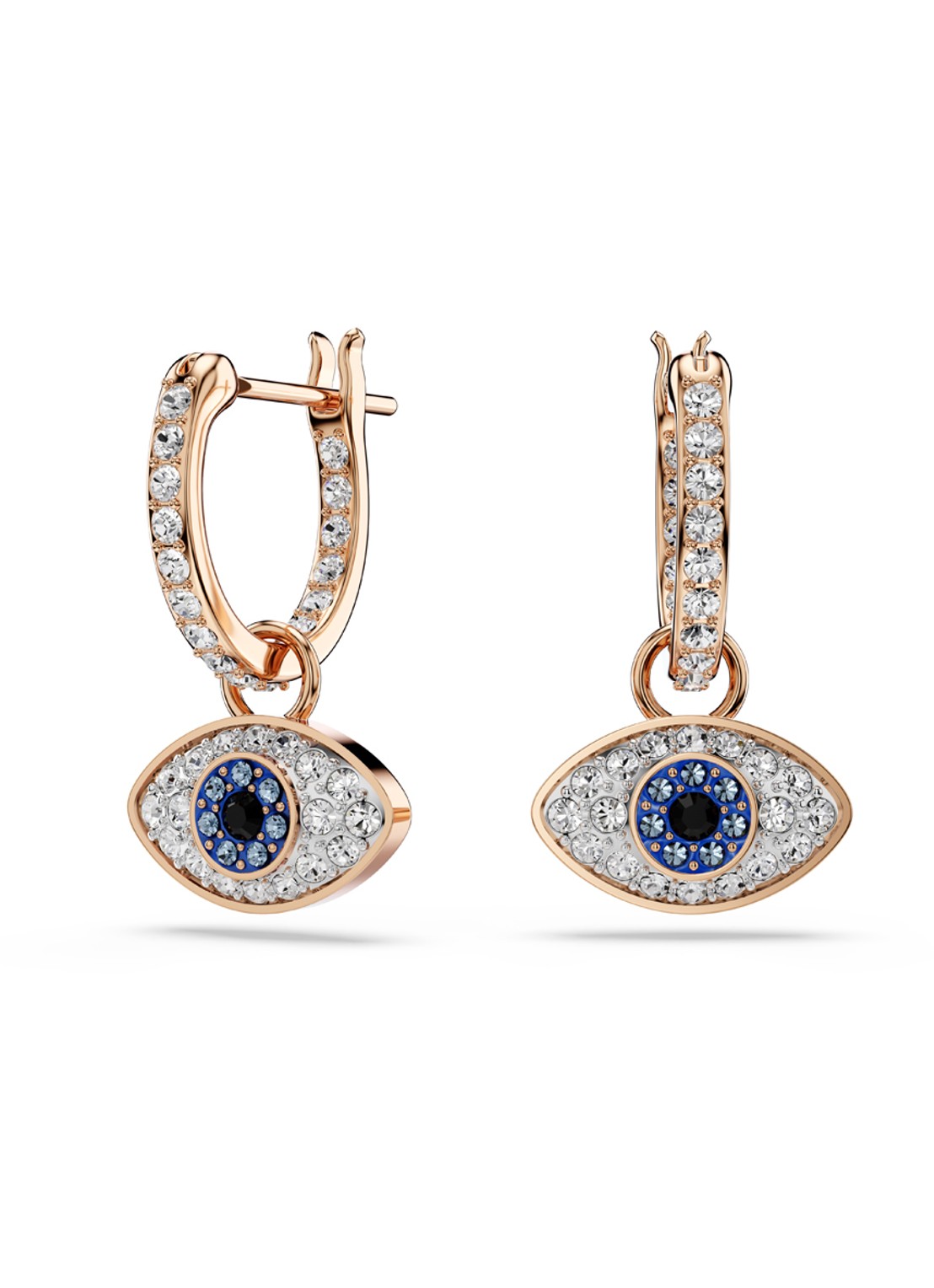 Swarovski Symbolica oorhangers met kristal - voorkant 4 roségoud