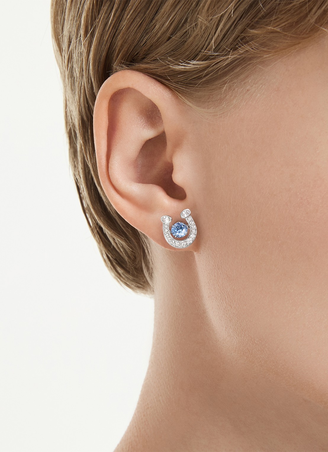 Swarovski Symbolica oorstekers met kristal - detail 4 zilver