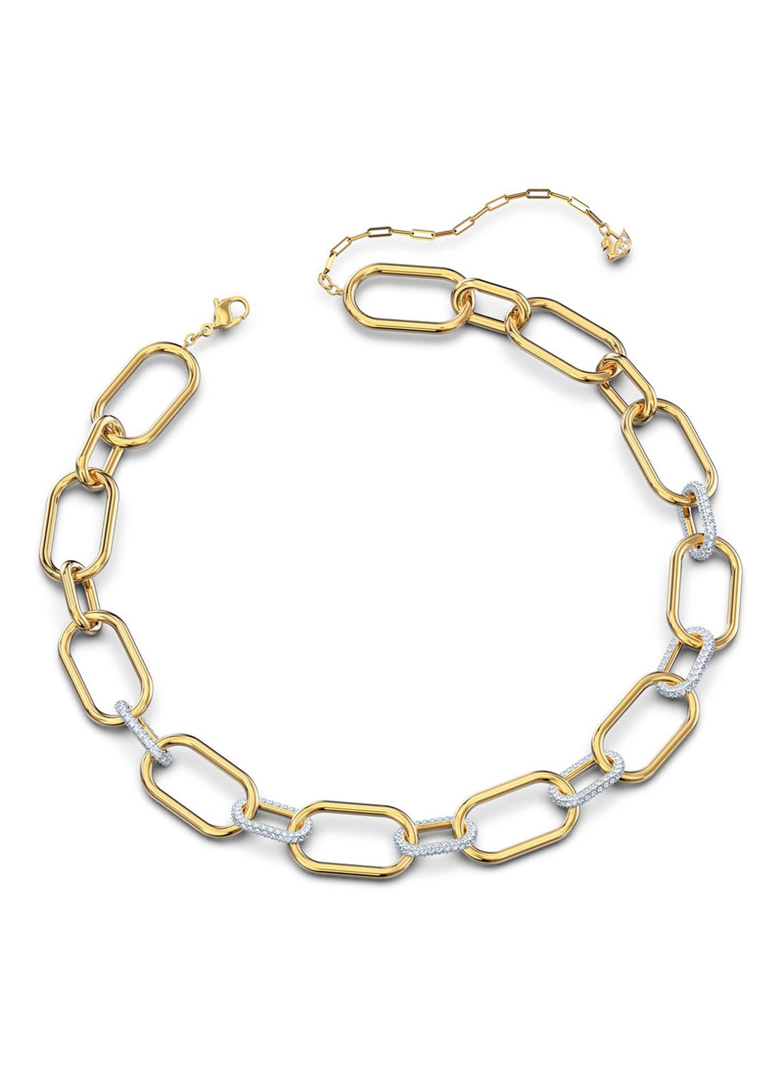 Swarovski Time schakelketting met kristal - detail 2 geelgoud