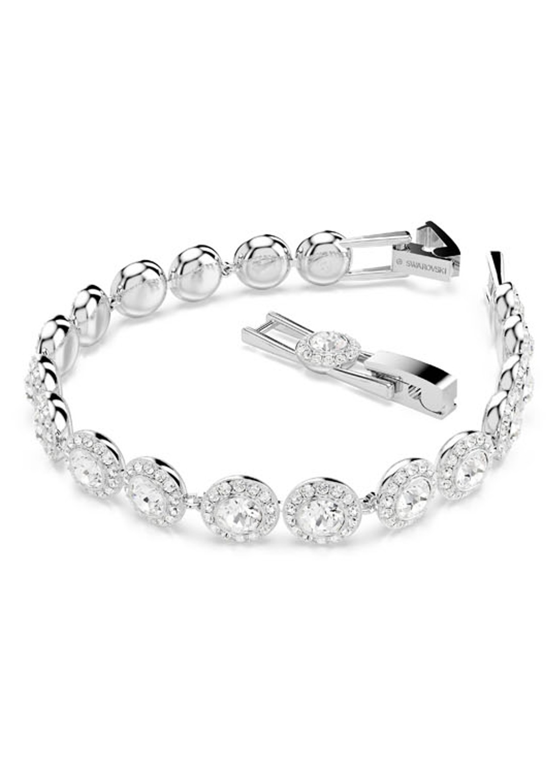 Swarovski Una armband met kristal M - detail zilver