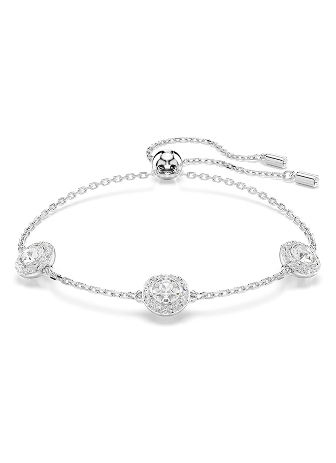 Swarovski Una armband met kristal M - voorkant zilver