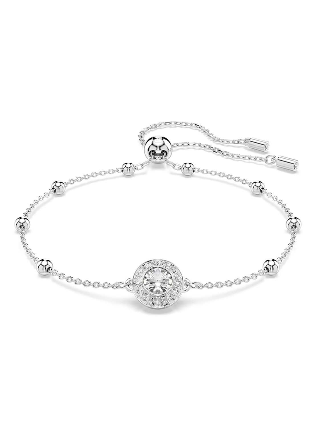 Swarovski Una armband met kristal M - voorkant zilver