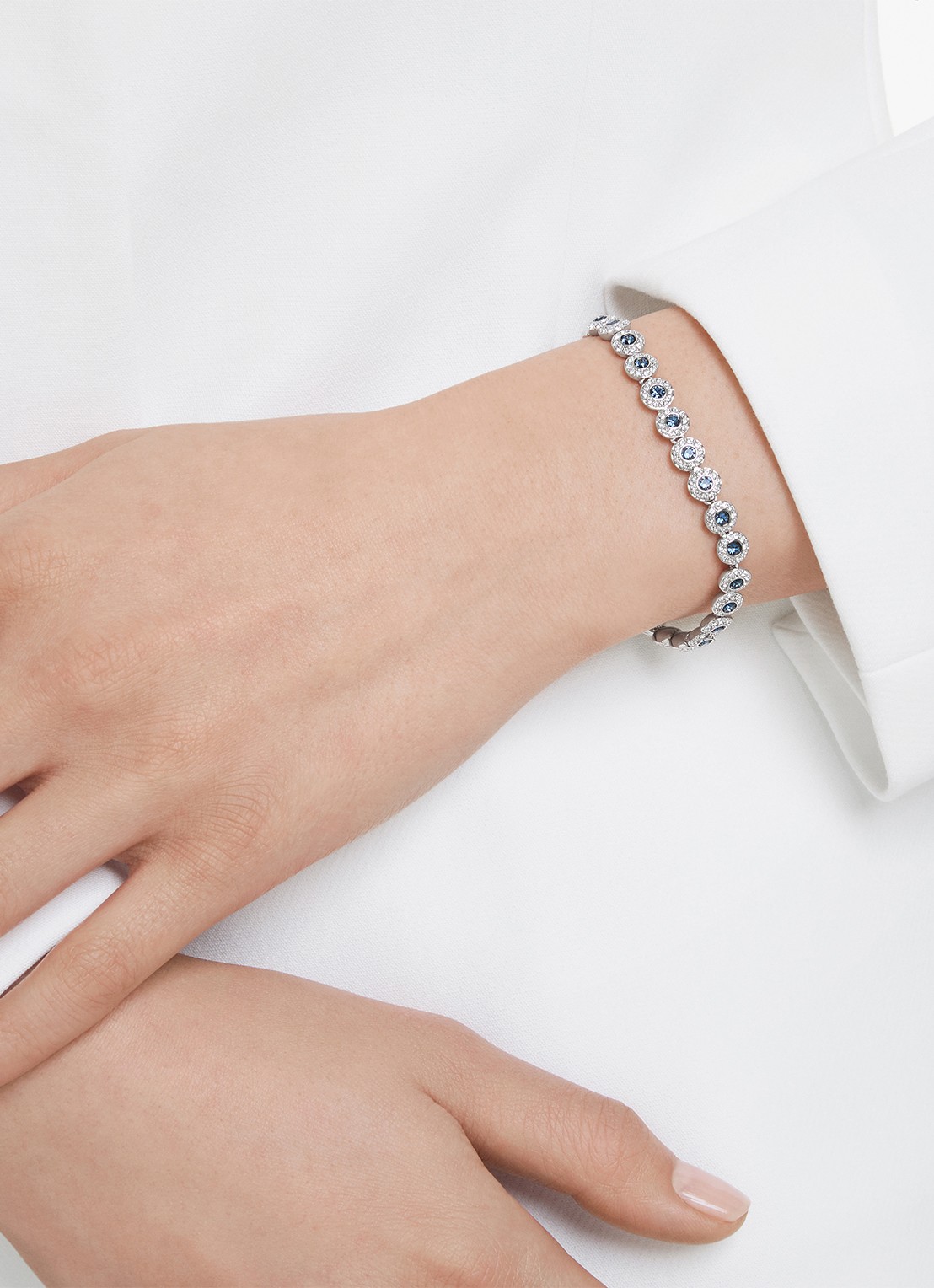 Swarovski Una armband met kristal S - voorkant 2 blauw