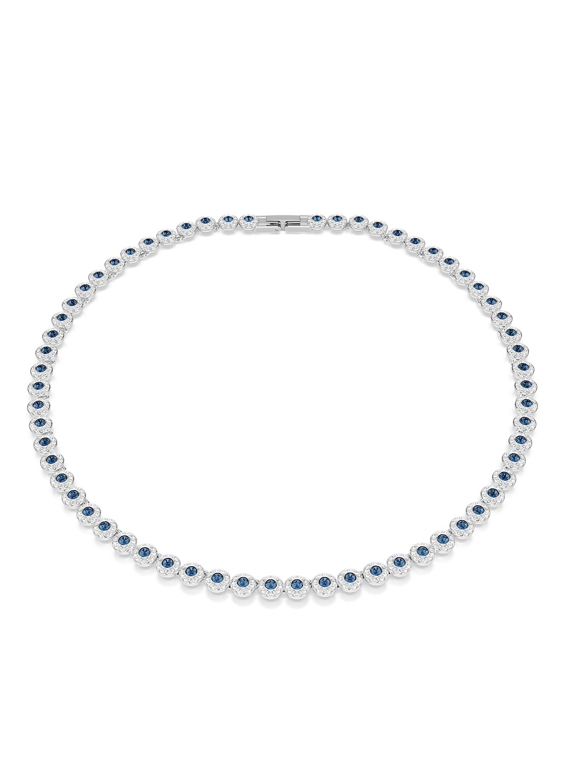 Swarovski Una ketting met kristal - voorkant 5 zilver